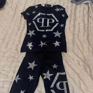 Philipp Plein Black rhinestones set